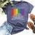 San Diego California Lgbt Pride Rainbow Flag Bella Canvas T-shirt Heather Navy
