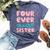 Sister 4Th Birthday Four Ever Sweet Donut Fourth Bday Bella Canvas T-shirt Heather Navy