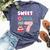 Sweet Sassy And Seven 7Th Birthday Girl Donut 7 Year Old Kid Bella Canvas T-shirt Heather Navy