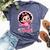 Team Girl Baby Gender Reveal Party Announcement Bella Canvas T-shirt Heather Navy