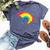 Tie Dye Hyena Rainbow Print Hyaena Animal Hippie Peace Bella Canvas T-shirt Heather Navy