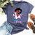 Unicorn 5Th Birthday 5 Years Old Black Girl African American Bella Canvas T-shirt Heather Navy