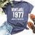 Vintage 1977 Birthday Retro Style Bella Canvas T-shirt Heather Navy