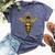 Vintage Queen Bee Earth Day Nature Love Save The Bees Bella Canvas T-shirt Heather Navy