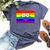 Washington Dc Gay Pride Rainbow Flag Lgbt Bella Canvas T-shirt Heather Navy
