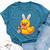 Easter Rubber Duck Bunny Ears Eggs Basket Bella Canvas T-shirt Heather Deep Teal