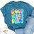 Good Vibes Only Tie Dye Groovy Retro 60S 70S Peace Love Bella Canvas T-shirt Heather Deep Teal