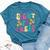 Groovy Eight Is Great 8Th Awesome Birthday Party Girl Boy Bella Canvas T-shirt Heather Deep Teal