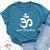 Just Breathe Spiritual Yoga Symbol Namaste Bella Canvas T-shirt Heather Deep Teal