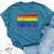 Pride Rainbow Flag Lgbt Gay Lesbian Vintage Bella Canvas T-shirt Heather Deep Teal
