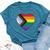 Progress Pride Flag Vintage Rainbow Heart Love Lgbt Pocket Bella Canvas T-shirt Heather Deep Teal