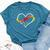 Puzzle Heart Autism Awareness Support Teacher Family Mom Bella Canvas T-shirt Heather Deep Teal