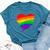 Rainbow Heart Lgbt Ally Lgbtq Lesbian Transgender Gay Pride Bella Canvas T-shirt Heather Deep Teal