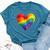 Rainbow Heart Lgbtq Flag Gay Pride Parade Love Is Love Wins Bella Canvas T-shirt Heather Deep Teal