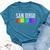 San Diego Skyline Rainbow Gay Pride Month California Bella Canvas T-shirt Heather Deep Teal