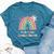 Scouts For Girls Cookie Dealer Rainbow And Unicorn Bella Canvas T-shirt Heather Deep Teal