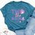 Two The Moon Birthday Outfit Girl 2 Year Old 2Nd Birthday Bella Canvas T-shirt Heather Deep Teal