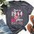 80 Year Old Made In 1944 Floral Flower 80Th Birthday Womens Bella Canvas T-shirt Heather Dark Grey