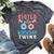 Sister Of The Birthday Twins Donut Bella Canvas T-shirt Heather Dark Grey