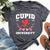 Happy Valentines Day Cupid University Pink Hearts Women Bella Canvas T-shirt Heather Dark Grey