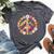 Peace Sign Love 60 S 70 S Hippie Outfits For Women Bella Canvas T-shirt Heather Dark Grey