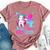 4 Years Old Flossing Unicorn 4Th Birthday Girl Party Bella Canvas T-shirt Heather Mauve