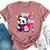 8 Years Old 8Th Birthday Panda Hearts Cute Girl Party Bella Canvas T-shirt Heather Mauve