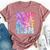 Be In Awe Of My 'Tism Autism Awareness Groovy Tie Dye Bella Canvas T-shirt Heather Mauve