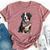 Berner Us Flag Bernese Mountain Dog Owner Mom Dad Women Bella Canvas T-shirt Heather Mauve