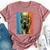 Bobcat Portrait Vintage Style Mom Dad Bella Canvas T-shirt Heather Mauve