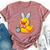 Easter Rubber Duck Bunny Ears Eggs Basket Bella Canvas T-shirt Heather Mauve