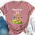 Happy Easter Day Bunny Cat Eggs Basket Cat Lover Bella Canvas T-shirt Heather Mauve