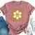 Happy Face Mama Groovy Daisy Flower Smiling Flower Bella Canvas T-shirt Heather Mauve