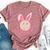 Hunny Bunny Retro Groovy Easter Leopard Smile Face Rabbit Bella Canvas T-shirt Heather Mauve