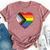 Progress Pride Flag Vintage Rainbow Heart Love Lgbt Pocket Bella Canvas T-shirt Heather Mauve