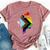 Progress Pride Rainbow Flag For Inclusivity Bella Canvas T-shirt Heather Mauve