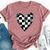 Race Car Checker Flag Racing Heart Auto Racer Bella Canvas T-shirt Heather Mauve