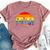 Retro Lgbt Rainbow Dallas Skyline Lesbian Gay Pride Bella Canvas T-shirt Heather Mauve