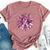 Sunflower Pink Breast Cancer Awareness Girls Warrior Bella Canvas T-shirt Heather Mauve