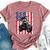 Vintage Motorcycle American Flag Helmet Biker Bella Canvas T-shirt Heather Mauve