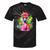 Pink Flamingo Party Tropical Bird With Sunglasses Vacation Tie-Dye T-shirts Black Tie-Dye