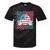 Retro Groovy America Usa Patriotic 4Th Of July Girls Tie-Dye T-shirts Black Tie-Dye