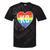 Vintage Rainbow Heart Kc Tie-Dye T-shirts Black Tie-Dye