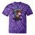 4Th Of July Highland Cow American Western Girls Tie-Dye T-shirts Purple Tie-Dye