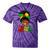 Celebrate Junenth Black Messy Bun 1865 Emancipation Tie-Dye T-shirts Purple Tie-Dye