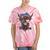 4Th Of July Highland Cow American Western Girls Tie-Dye T-shirts Coral Tie-Dye