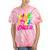 Happy Live Love Cheer Cute Girls Cheerleader Tie-Dye T-shirts Coral Tie-Dye