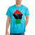 Pan African Unia Flag Fist Black History Black Liberation Tie-Dye T-shirts Turquoise Tie-Dye