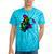 Skeleton On Skateboard Rainbow Skater Graffiti Skateboarding Tie-Dye T-shirts Turquoise Tie-Dye