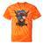 4Th Of July Highland Cow American Western Girls Tie-Dye T-shirts Orange Tie-Dye